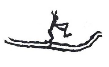 I primi sci della storia petroglifo sull'isola di Rødøy